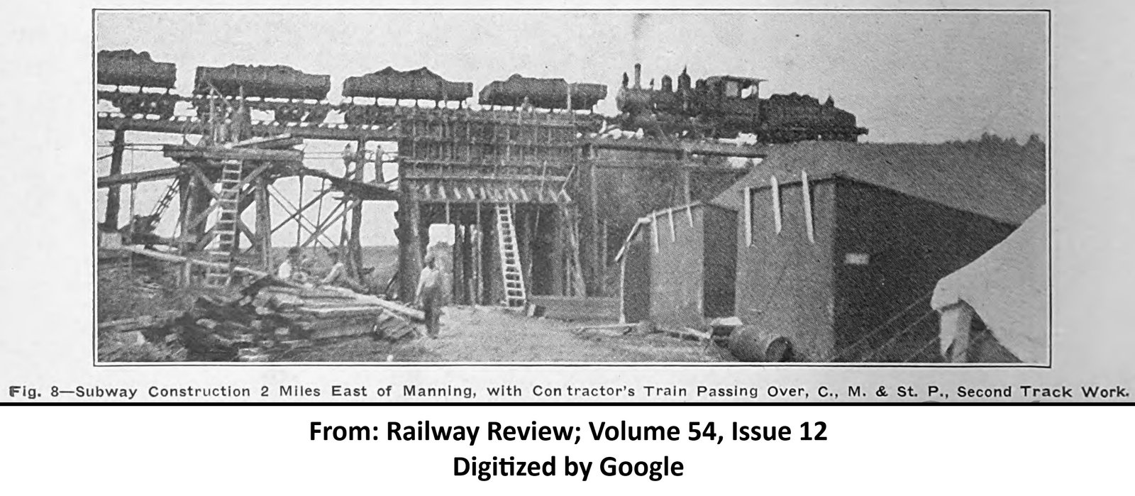 Photo showing construction of bridge